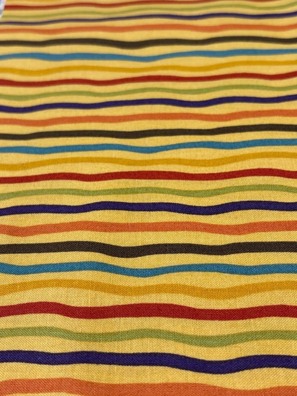 Moda Fabrics Cotton Wavy Stripe Pattern #17299 12x44" Yellow Multicolor Fabric